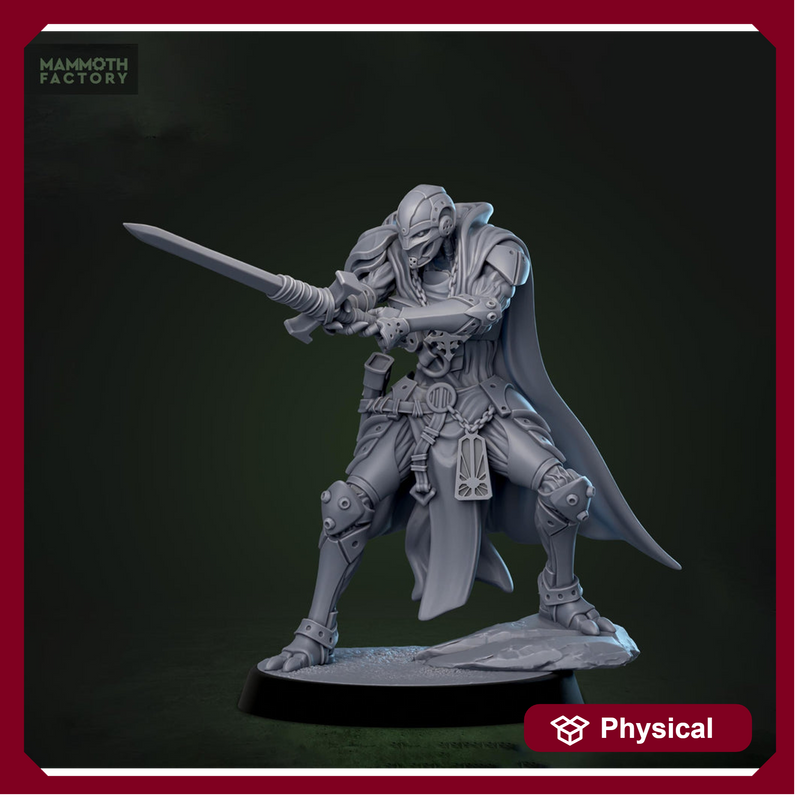 Forgeborn Templar Clockwork Knight Mechanical Paladin Fantasy Miniature for D&D Pathfinder - Only-Games