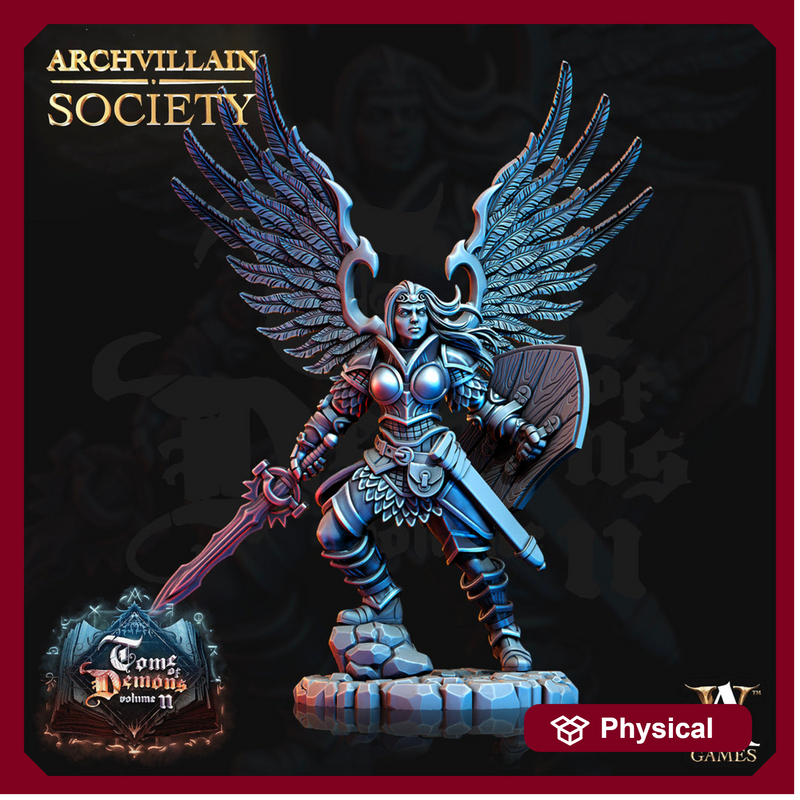 Female Angel Celestial Paladin of Vengeance | 28mm, 32mm, 75mm Scales | Dungeons and Dragons 5e | Pathfinder | Archvillain Games - Only-Games