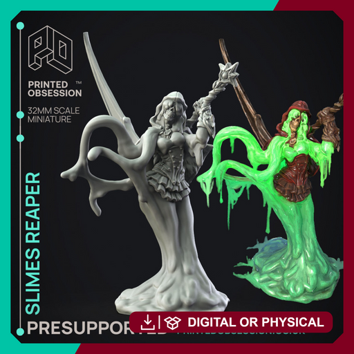 Slime Reaper - Humanoid Slime Monster -  PRESUPPORTED - Illustrated and Stats - 32mm scale - Only-Games