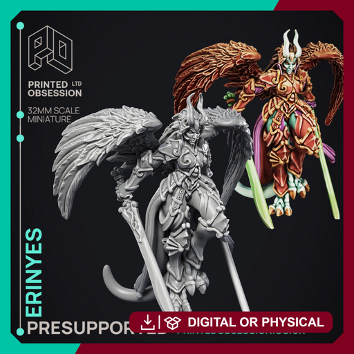 Erinyes - Hell Angel - PRESUPPORTED - Hell Hath No Fury - 32mm Scale - Only-Games