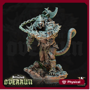 Wererat Fighter Warmonger with Flail | Resin Miniature | Dungeons and Dragons | 28mm,32mm,75mm Scales | Pathfinder ratfolk | D&D 5e | - Only-Games