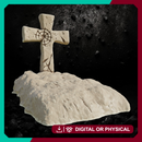 Tomb with Cross - Graveyard Terrain STL, DnD & Wargaming Scenery