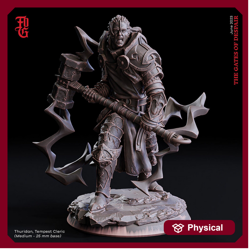 Tempest Cleric, Fighter, Paladin | 28mm, 32mm,54mm,75mm,100mm Scales | Player Character Mini | D&D 5e Pathfinder Figurine | Flesh of Gods - Only-Games