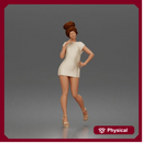 Graceful Woman Posing Elegantly in Minimal Short Dress and Heel