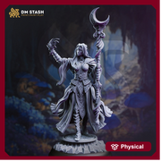Dark Elf Female Cleric of Eilistraee, Wizard Miniature | 28mm, 32mm,54mm,75mm, 100mm Scales | Dungeons and Dragons Pathfinder | DM Stash - Only-Games
