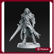Female Paladin Fighter Platemail | 28mm,32mm,75mm Scale Dungeons and Dragons 5e Miniature Unpainted Figurine D&D Tabletop RPG Fantasy Gaming - Only-Games
