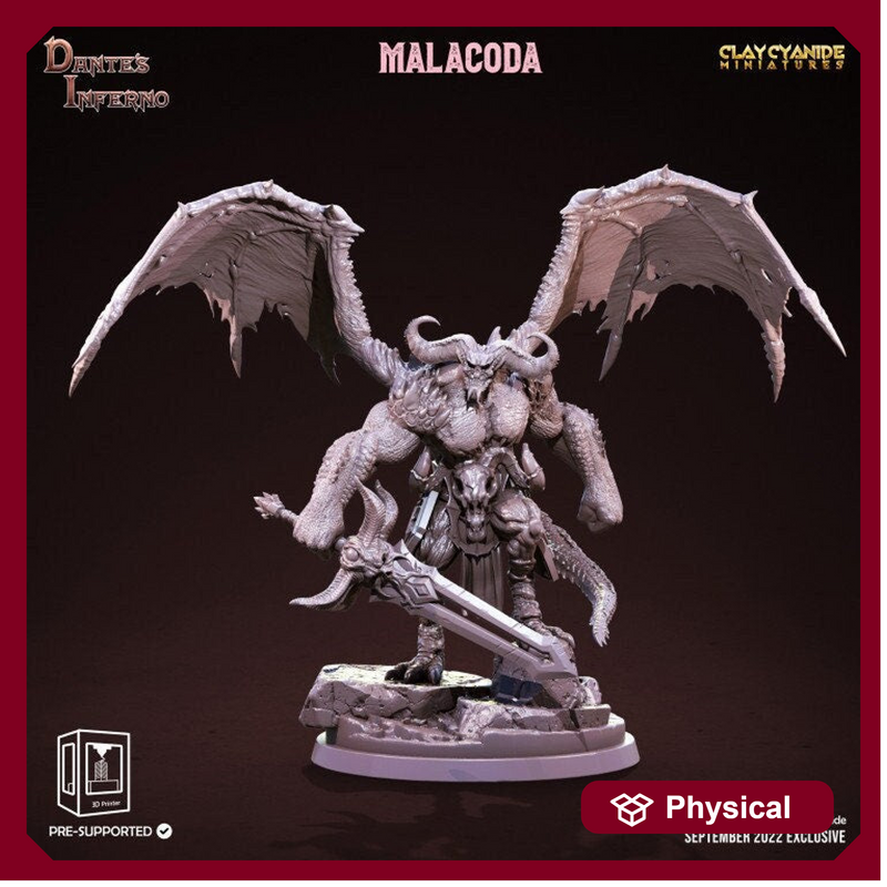 Greater Devil - Horned Devil Resin Miniature| Medium 40mm, Large 50mm, Huge 65mm (BASE Sizes) |  Nine Hells | Demon | Dungeons and Dragons | - Only-Games