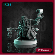 (0287) Male dwarf wizard enchanter sorceror magician with staff and spell scroll - Only-Games
