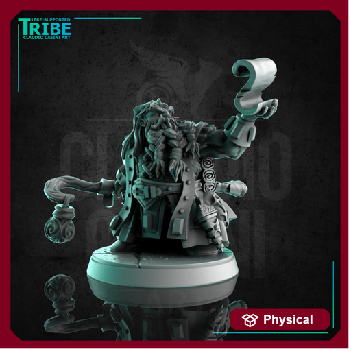 (0287) Male dwarf wizard enchanter sorceror magician with staff and spell scroll - Only-Games