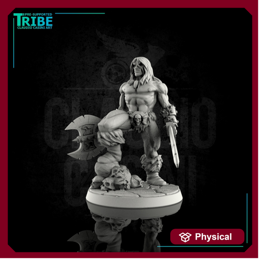 (0017) Male human half orc barbarian with weapons - Only-Games
