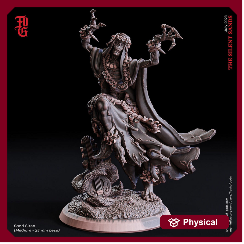 Undead Bard Wraith Ghost Incorporeal Undead Lich Monster Miniature | 28mm,32mm,54mm,75mm,100mm Scale | Figurine D&D 5e | Flesh of Gods - Only-Games