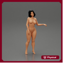 Naked Contented Attractive Elegant Stewardess Posing