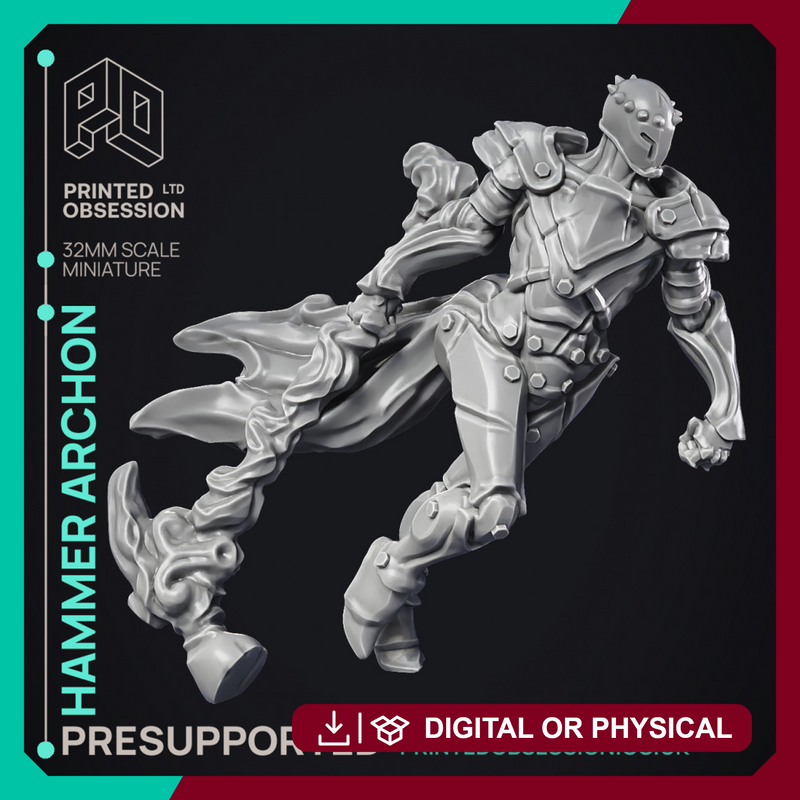 Hammer Archon - Celestial Construct - PRESUPPORTED - Heaven Hath No fury - 32 mm scale