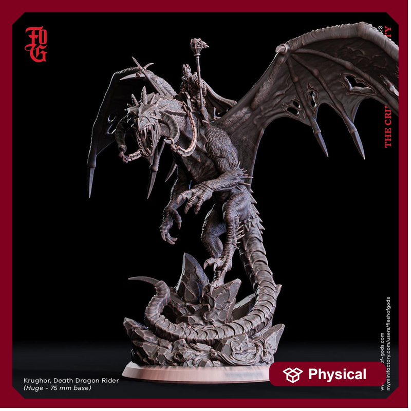 Ancient Gargantuan Dragon with Rider | Resin Miniature | 28mm, 32mm Scales | Dragon Queen | Dungeons and Dragons| Flesh of Gods - Only-Games