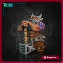 (0134) Male dwarf barbarian warrior with two hands hammer