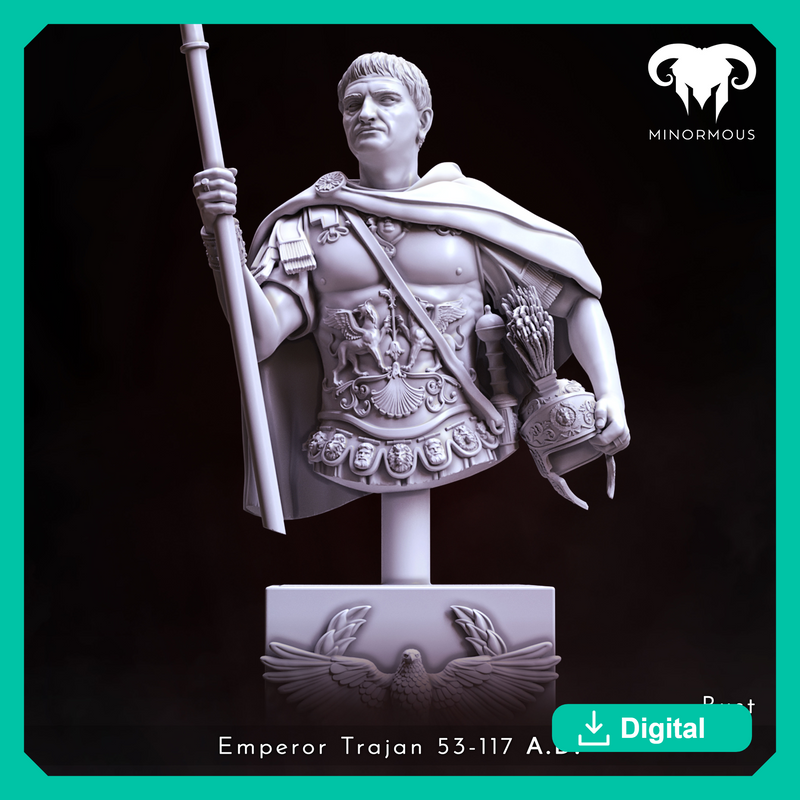 Bust - Roman Emperor Trajan 98 to 117 AD. Conquering the World!