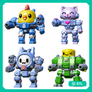 15mm Cute Mech Tabletop Miniatures Set of 4 with Bases