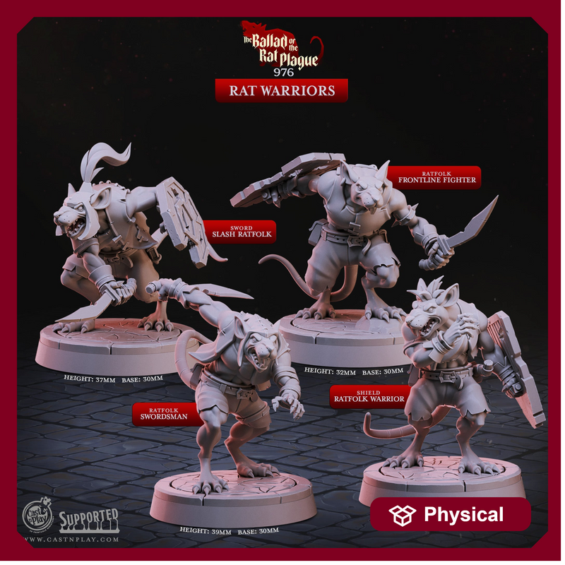 Rat Warriors - The Ballad of the Rat Plague - CastNPlay - Terrain Wargaming D&D DnD 28mm 32mm 40mm 54mm