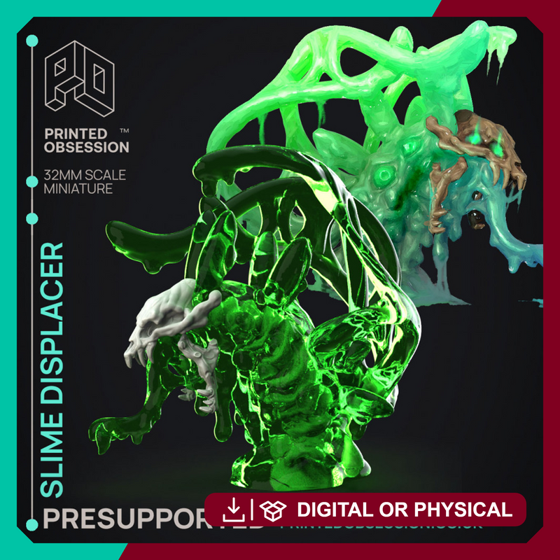 Slime Displacer Beast - Slime Monster -  PRESUPPORTED - Illustrated and Stats - 32mm scale