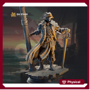 Warforged Fighter Swashbuckler Pirate | Miniature | 28mm, 32mm, 54mm,75mm, 100mm Scales | Pathfinder Figure | DnD | Figurine unpainted | - Only-Games