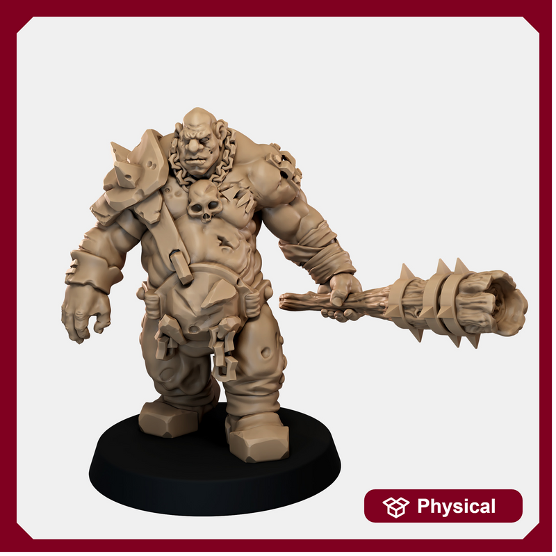 Ogre Crusher Resin Miniature - Spiked Club Option 1 - "The Ogre Wars" - Only-Games