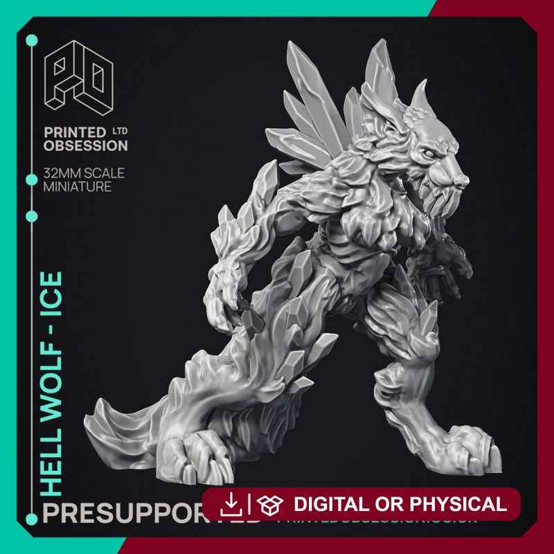 Hell Wolf - Ice - PRESUPPORTED - Hell Hath No Fury - Scale 32mm