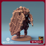 Orc Fighter Barbarian Battle Axe and Shield, Half-Orc | Scales: 28mm, 32mm , 54mm,75mm,100mm  Megaboss | Dungeons & Dragons 5e | Pathfinder - Only-Games
