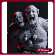 Ettin Giant with Club Weapon | 28mm & 32mm Scale | 97mm Tall | Dungeons and Dragons | Pathfinder Oger | Flesh of Gods| Tabletop RPG | - Only-Games