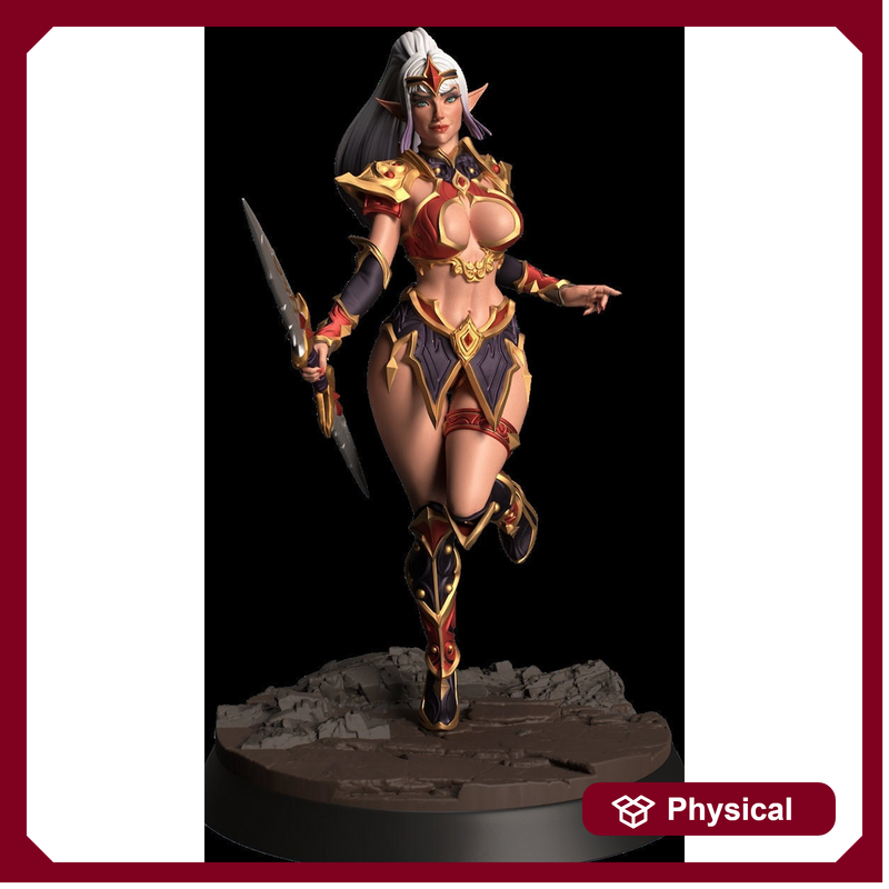 Female Elf Bladesinger Wizard, Sorcerer, Monk Sexy Pinup PC NPC Unpainted Resin | 28mm, 32mm,54mm,75mm,100mm Scale | Dungeons & Dragons 5e - Only-Games