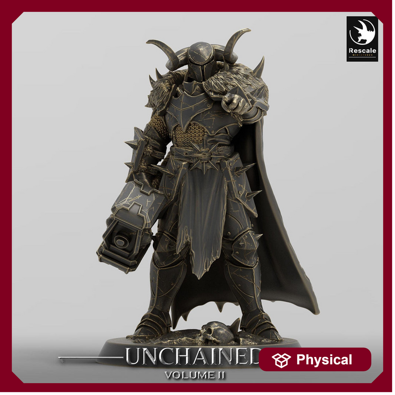 Oathbreaker Paladin, Fighter Battlemaster Maul PC / NPC, DnD 5e Unpainted Mini| 28mm, 32mm,54mm,75mm,100mm Scales | Dungeons & Dragons - Only-Games
