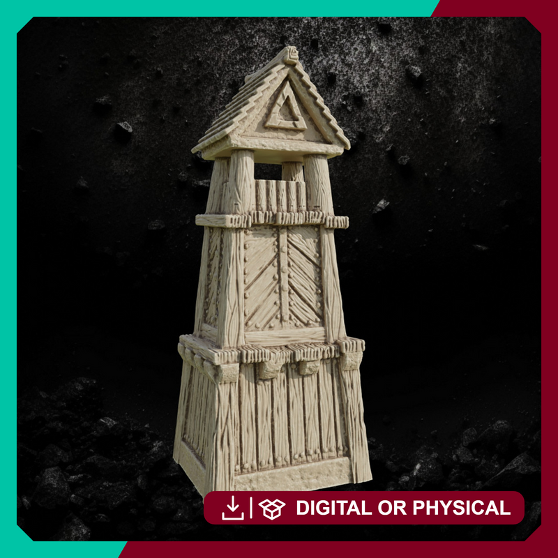 Wood Watchtower 3 - Fantasy Fortification STL, DnD & Wargaming Scenery