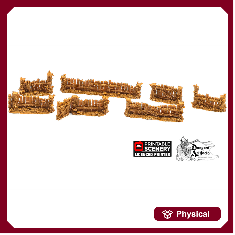 Ramshackle Fence - Cities of Ramshackle and Ruin - Printable Scenery - Terrain, Wargaming, D&D, DnD