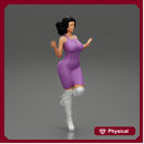 Woman in Mini Dress is Standing on One Leg