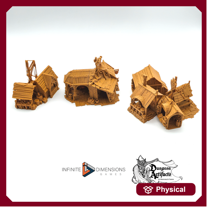 Market Sheds - Torbridge Cull - Infinite Dimensions Terrain Wargaming D&D DnD 15mm 20mm 25mm 28mm 32mm Painted options