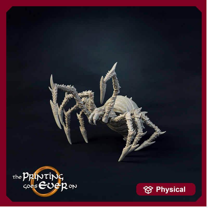 Giant Spider | Miniature |28mm Scale/32mm Scale/54mm/75mm Scale |Pathfinder Figure | DnD 5E | Figurine unpainted | The Printing Goes Ever On - Only-Games