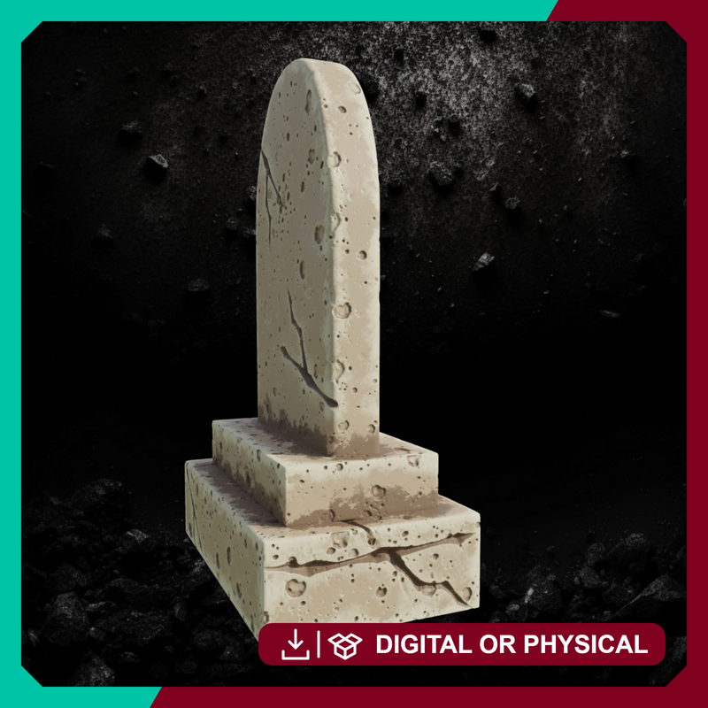Tombstone 5 - Graveyard Terrain STL, DnD & Wargaming Scenery
