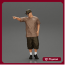 Gangster homie in cap pointing his finger at somebody