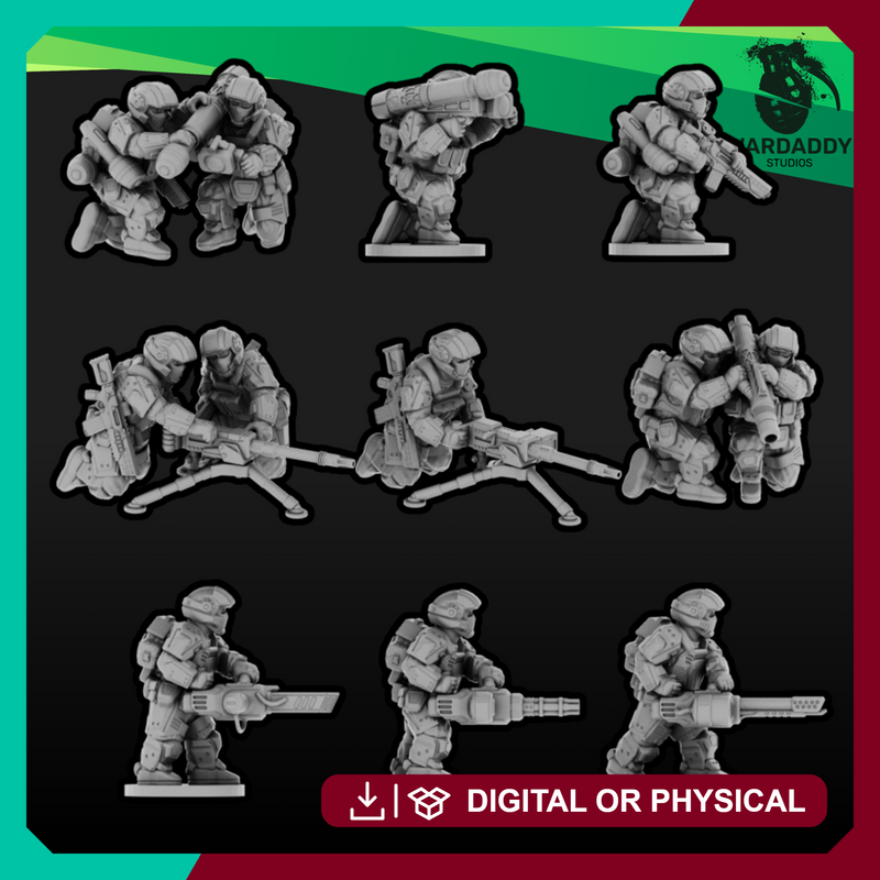 Sci-Fi Expeditionary Drop Troops- Weapons Squad (15mm+)