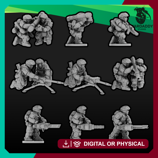 Sci-Fi Expeditionary Drop Troops- Weapons Squad (15mm+) - Only-Games