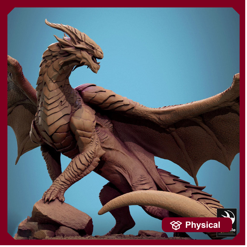 Legendary Dragon (4 sizes) D&D Miniature | 245mm Wing Span, 130mm Height | Resin Figurine | Dungeons and Dragons 5e Pathfinder | Great gift - Only-Games