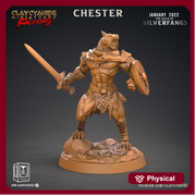 Werewolf Fighter, Wolf Folk, Wolfkind | 28mm, 32mm,75mm Scales | Resin Miniature | Dungeons and Dragons | Figure for painting |Pathfinder | - Only-Games