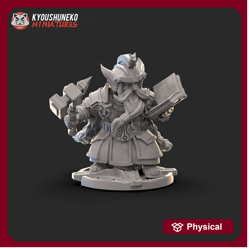 Dwarf High King Standing on Shield