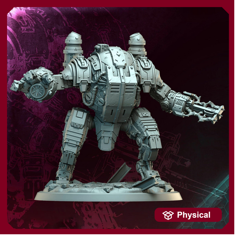 Sci-Fi Heavy Terminator Battle Mech Unpainted Resin | 4 BASE SIZES | Argo Bulwark Morior Invictus - Only-Games