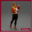 Pretty Woman in Leather Jacket and neck warmer