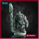 (0219) Male orc shaman cleric with a magic club