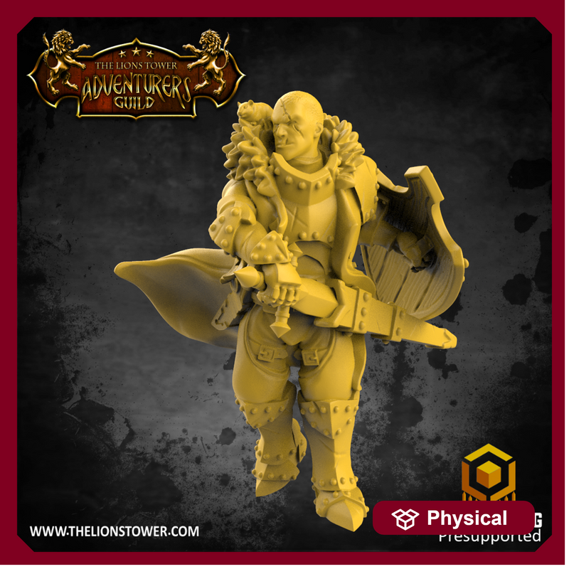 Male Fighter with Woo the attack hamster (32mm scale)