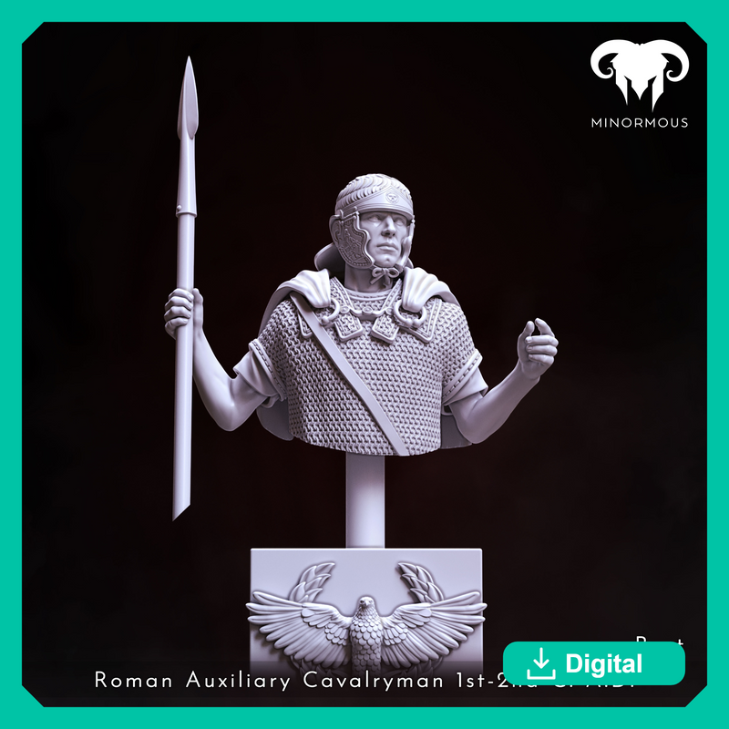 Bust - Roman Auxiliary Cavalryman 1st-2nd C. A.D. Auxilia Equestrians!