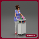 2 Models - flight attendant serving drinks to passengers on board