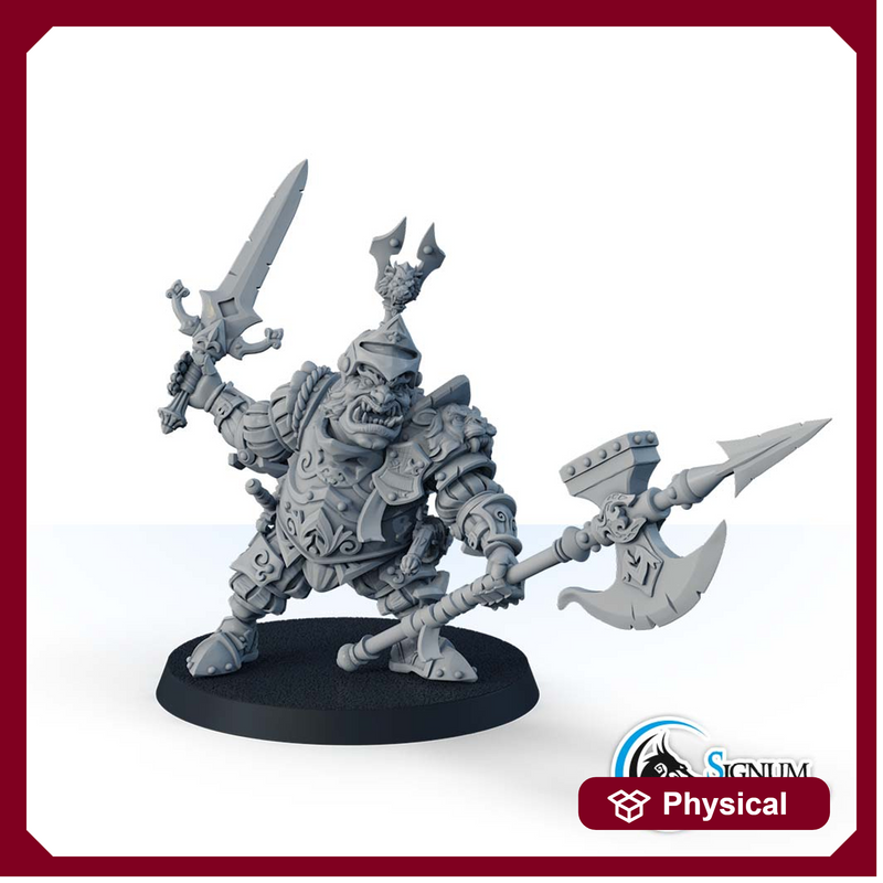 Ogre with halberd, “Ironheads” heavy infantry