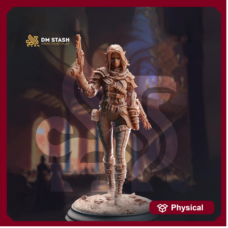 Female Elf / Half-Elf, Rogue, Fighter Gunslinger PC NPC D&D | 28mm, 32mm,54mm,75mm,100mm Scales | Dungeons and Dragons Pathfinder | DM Stash - Only-Games